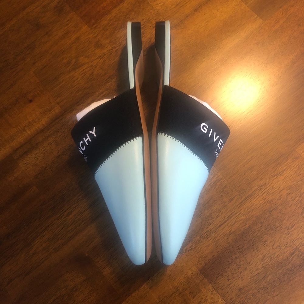 NIB $550 GIVENCHY Bedford Logo Mule in Aqua Marine- Size 37! - Picture 5 of 9